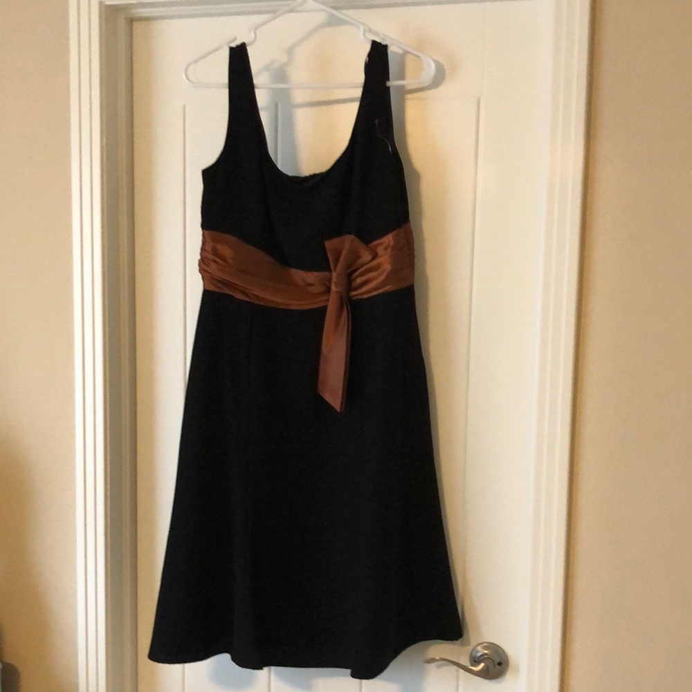 Jessica Howard cocktail dress, sz 10, black with golden brown accent, NWT
